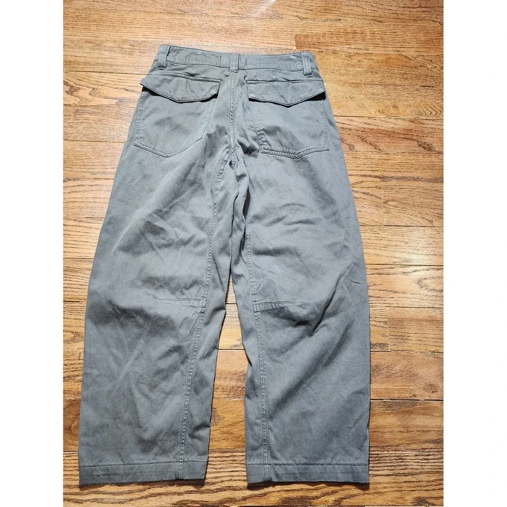 Madewell The Darted Barrel-Leg Pant Women 24 Green Utility Gorpcore NS282 Trendy